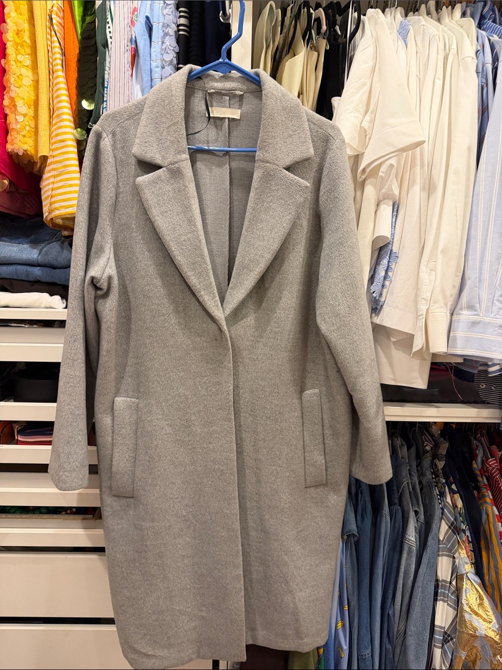 Women's Grey Long Super Soft Coat